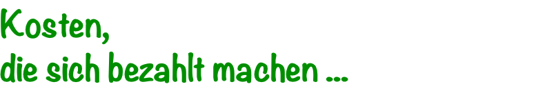 Kosten,  die sich bezahlt machen ...
